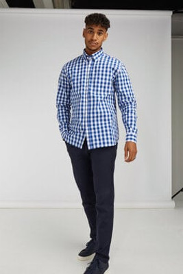 Front Row FR500 - Long Sleeve Checked Cotton Shirt