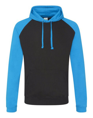 JUST HOODS BY AWDIS JH009 - Premium Contrast Sleeve Baseball Hoodie