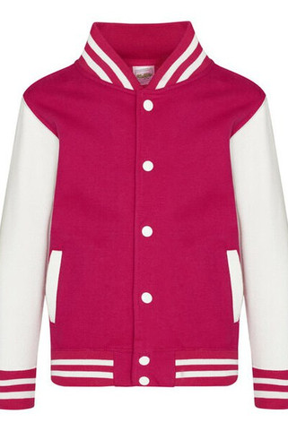 JUST HOODS BY AWDIS JH043J - Premium Kids Varsity Jacket with Contrast Sleeves