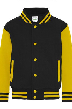JUST HOODS BY AWDIS JH043J - Premium Kids Varsity Jacket with Contrast Sleeves