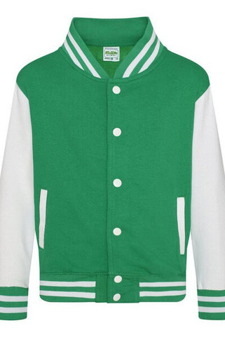 JUST HOODS BY AWDIS JH043J - Premium Kids Varsity Jacket with Contrast Sleeves
