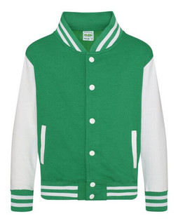 JUST HOODS BY AWDIS JH043J - Premium Kids Varsity Jacket with Contrast Sleeves