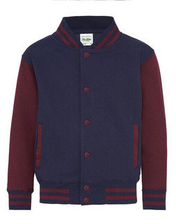 JUST HOODS BY AWDIS JH043J - Premium Kids Varsity Jacket with Contrast Sleeves
