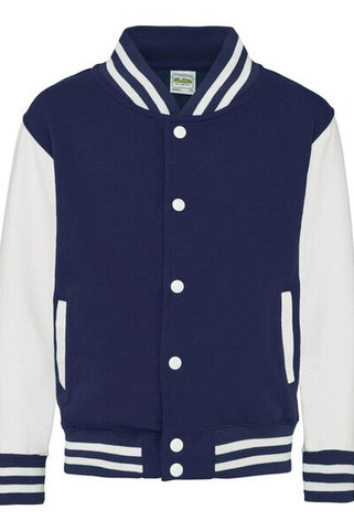 JUST HOODS BY AWDIS JH043J - Premium Kids Varsity Jacket with Contrast Sleeves