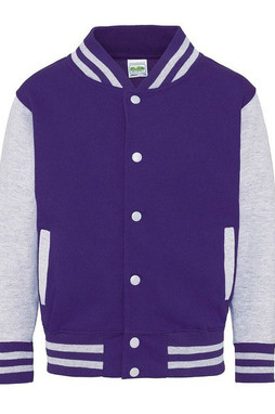 JUST HOODS BY AWDIS JH043J - Premium Kids Varsity Jacket with Contrast Sleeves