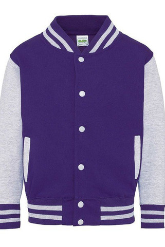 JUST HOODS BY AWDIS JH043J - Premium Kids Varsity Jacket with Contrast Sleeves