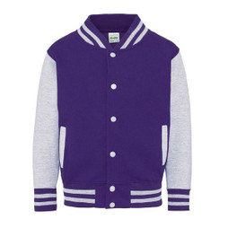 JUST HOODS BY AWDIS JH043J - Premium Kids Varsity Jacket with Contrast Sleeves