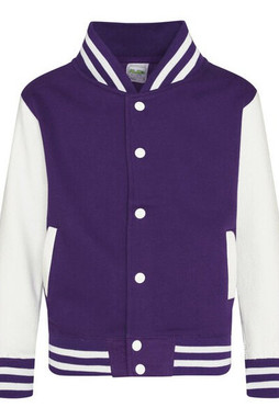 JUST HOODS BY AWDIS JH043J - Premium Kids Varsity Jacket with Contrast Sleeves