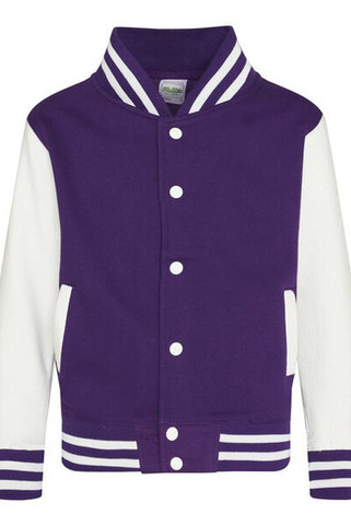JUST HOODS BY AWDIS JH043J - Premium Kids Varsity Jacket with Contrast Sleeves