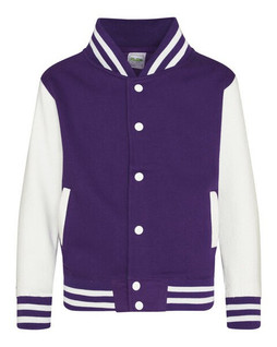 JUST HOODS BY AWDIS JH043J - Premium Kids Varsity Jacket with Contrast Sleeves