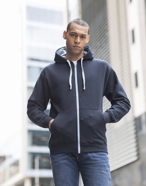 JUST HOODS BY AWDIS JH053 - Premium Contrast Full Zip Varsity Hoodie