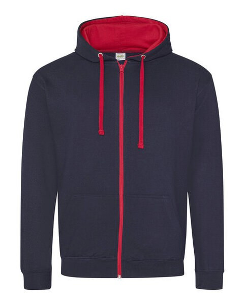 JUST HOODS BY AWDIS JH053 - Premium Contrast Full Zip Varsity Hoodie