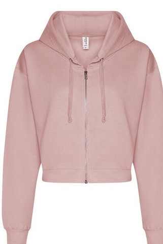 JUST HOODS BY AWDIS JH065 - Womens Relaxed Fit Cropped Hoodie with YKK Zip