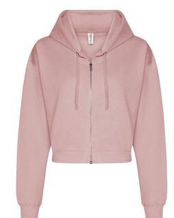 JUST HOODS BY AWDIS JH065 - Womens Relaxed Fit Cropped Hoodie with YKK Zip