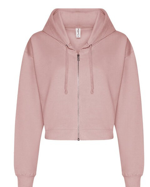 JUST HOODS BY AWDIS JH065 - Women's Relaxed Fit Cropped Hoodie with YKK Zip