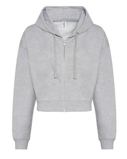 JUST HOODS BY AWDIS JH065 - Womens Relaxed Fit Cropped Hoodie with YKK Zip