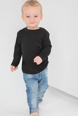 Larkwood LW021 - Premium Cotton Long Sleeve T-Shirt with Snap Buttons