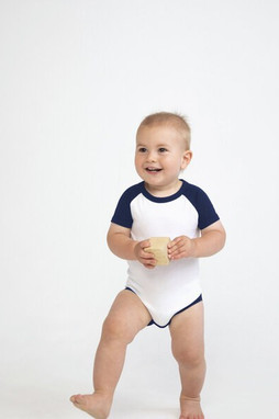 Larkwood LW502 - Bodysuit Cotone Stile Baseball per Bambini