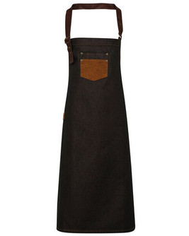 Premier Workwear PR136 - Premium Waxed Denim Apron with Faux Leather Straps
