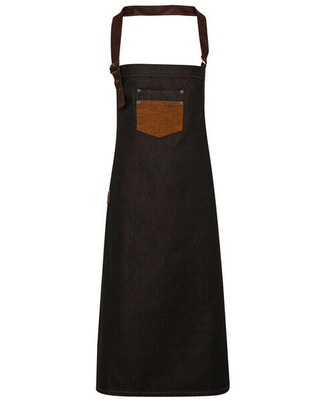 Premier Workwear PR136 - Premium Waxed Denim Apron with Faux Leather Straps