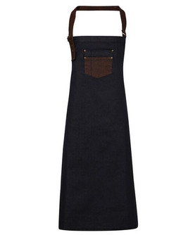 Premier Workwear PR136 - Premium Waxed Denim Apron with Faux Leather Straps