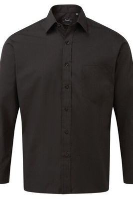 Premier Workwear PR200 - Men's Formal Long Sleeve Poplin Shirt with Pocket