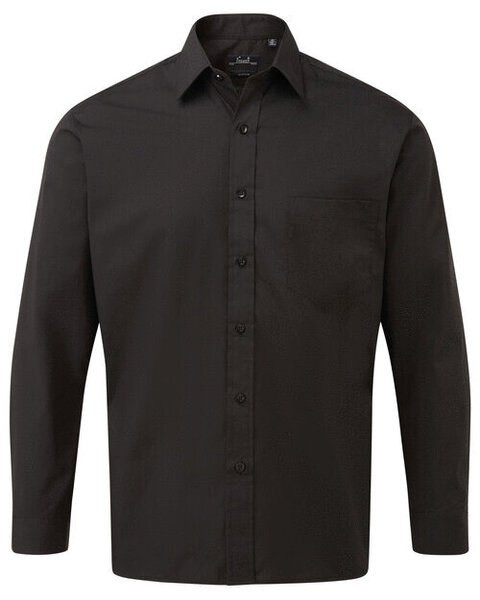 Premier Workwear PR200 - Men's Formal Long Sleeve Poplin Shirt with Pocket