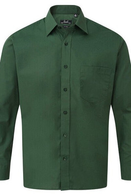 Premier Workwear PR200 - Men's Formal Long Sleeve Poplin Shirt with Pocket