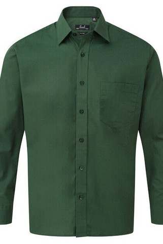 Premier Workwear PR200 - Mens Formal Long Sleeve Poplin Shirt with Pocket