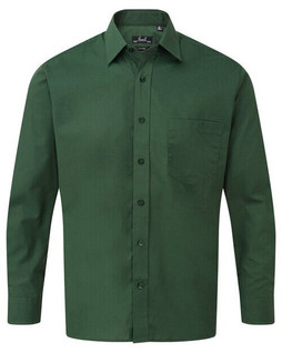 Premier Workwear PR200 - Mens Formal Long Sleeve Poplin Shirt with Pocket