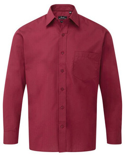 Premier Workwear PR200 - Mens Formal Long Sleeve Poplin Shirt with Pocket