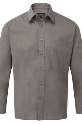 Premier Workwear PR200 - Men's Formal Long Sleeve Poplin Shirt with Pocket