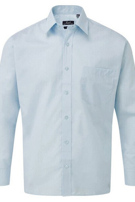 Premier Workwear PR200 - Men's Formal Long Sleeve Poplin Shirt with Pocket