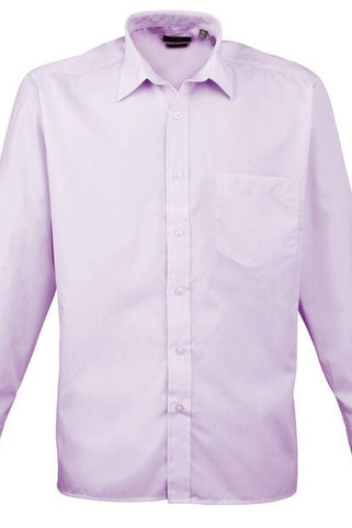 Premier Workwear PR200 - Mens Formal Long Sleeve Poplin Shirt with Pocket