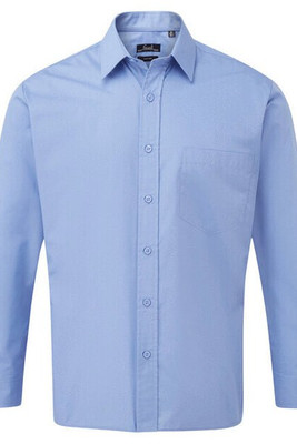 Premier Workwear PR200 - Men's Formal Long Sleeve Poplin Shirt with Pocket