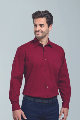 Premier Workwear PR200 - Men's Formal Long Sleeve Poplin Shirt with Pocket