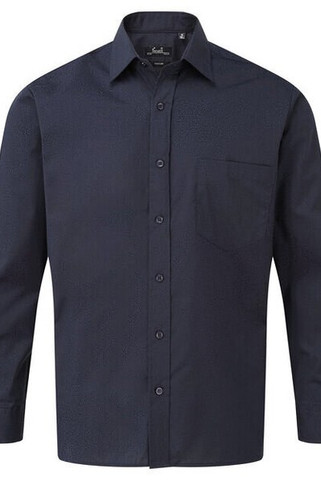 Premier Workwear PR200 - Mens Formal Long Sleeve Poplin Shirt with Pocket