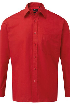 Premier Workwear PR200 - Men's Formal Long Sleeve Poplin Shirt with Pocket