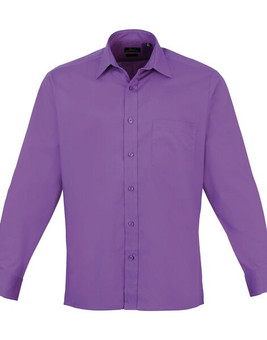 Premier Workwear PR200 - Men's Formal Long Sleeve Poplin Shirt with Pocket