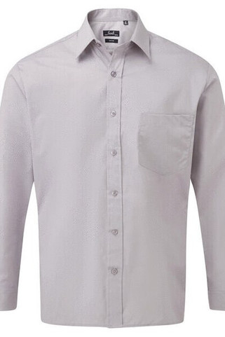 Premier Workwear PR200 - Mens Formal Long Sleeve Poplin Shirt with Pocket