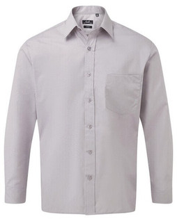 Premier Workwear PR200 - Mens Formal Long Sleeve Poplin Shirt with Pocket