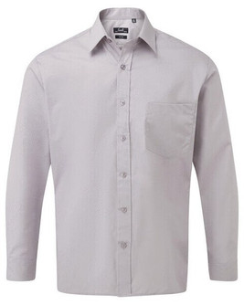 Premier Workwear PR200 - Men's Formal Long Sleeve Poplin Shirt with Pocket