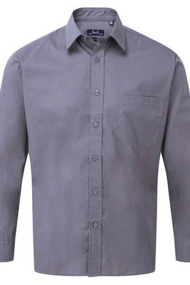 Premier Workwear PR200 - Men's Formal Long Sleeve Poplin Shirt with Pocket
