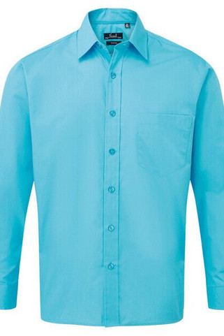 Premier Workwear PR200 - Mens Formal Long Sleeve Poplin Shirt with Pocket