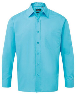 Premier Workwear PR200 - Men's Formal Long Sleeve Poplin Shirt with Pocket