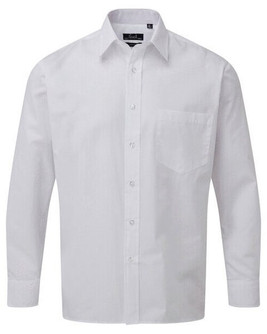 Premier Workwear PR200 - Men's Formal Long Sleeve Poplin Shirt with Pocket