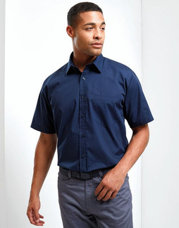 Premier Workwear PR202 - Mens Classic Short Sleeve Poplin Dress Shirt