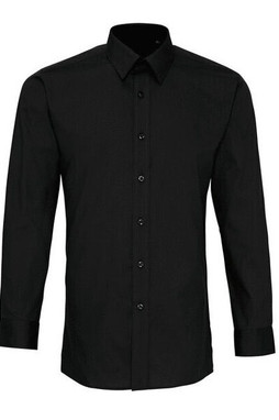 Premier Workwear PR204 - Mens Fitted Long Sleeve Formal Poplin Shirt