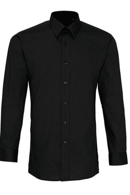 Premier Workwear PR204 - Men's Fitted Long Sleeve Formal Poplin Shirt