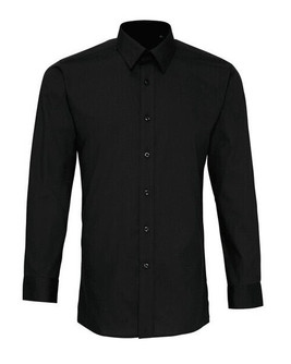 Premier Workwear PR204 - Men's Fitted Long Sleeve Formal Poplin Shirt